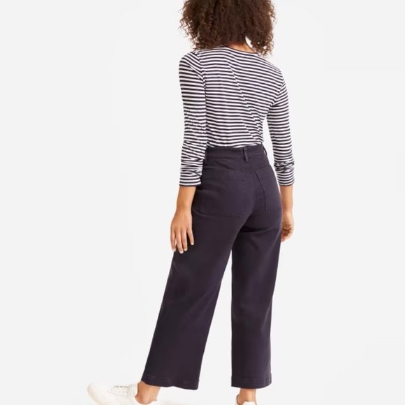 Everlane wide leg crop pant true navy size 16 EUC - Picture 4 of 8